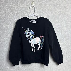 Kids Black Unicorn Sweatshirt